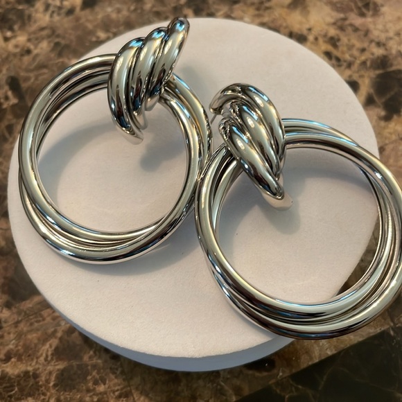 Silver Large Hoops - Picture 8 of 12